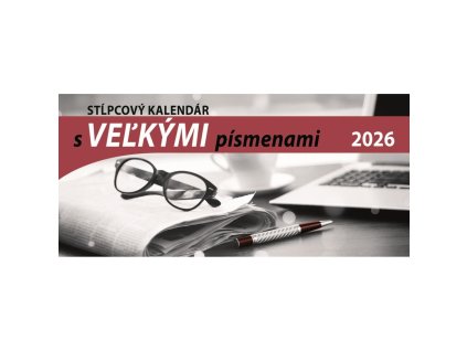 Stolový kalendár stĺpcový 29,7 x 13,8 cm s VEĽKÝMI písmenami 2026