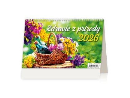 Stolový kalendár riadkový 22,6x13,9 cm - Zdravie z prírody 2026