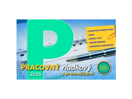 Stolový kalendár riadkový 23 x 14 cm - Pracovný 2026