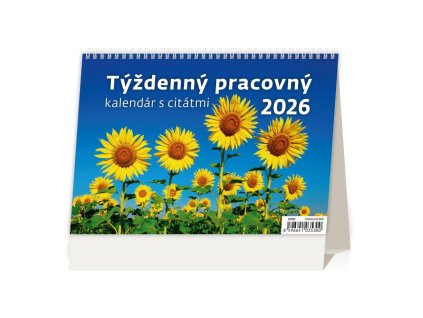 Stolový kalendár riadkový 21,1x14,8 cm - Týždenný s citátmi 2026