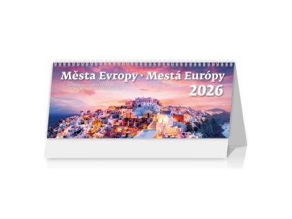 Stolový kalendár stĺpcový 30,1x15 cm- Mestá Európy 2026