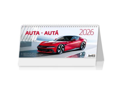 Stolový kalendár stĺpcový 32,1x13,4 cm - Autá 2026