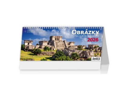 Stolový kalendár stĺpcový 32,1x13,4 cm - Obrázky zo sveta 2026