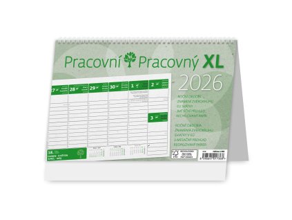 Stolový kalendár stĺpcový 24x16 cm - Pracovný XL 2026