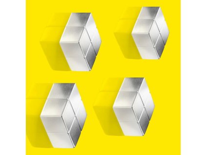 Magnety extra silné na sklenené tabule, kocka, 4 ks