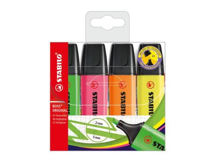 Sada zvýrazňovačov STABILO BOSS ORIGINAL 4S