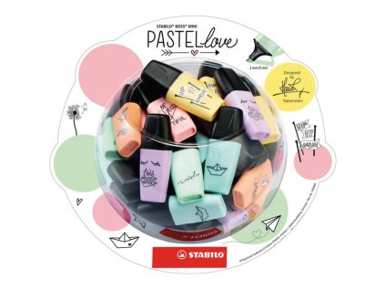 Zvýrazňovač STABILO Boss mini pastel displej 50 ks