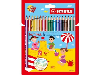 Farbičky STABILO Trio so strúhadlom, 18 ks