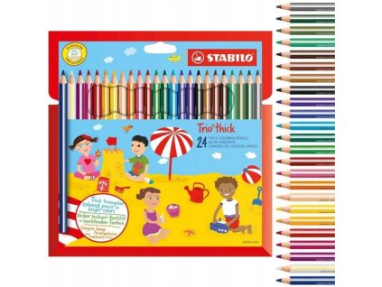 Farbičky STABILO Trio hrubé, v kartónovom obale, 24 ks
