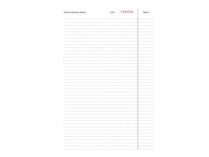 Stavebný denník, číslovaný, A4, 158 listov