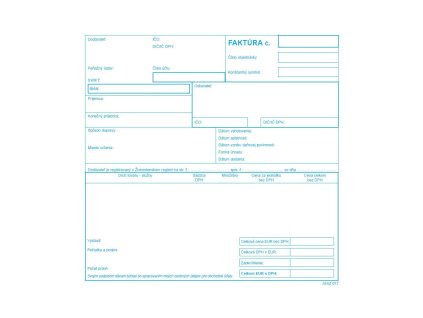 Faktúra, daňový doklad, 21x20cm, 100 listov