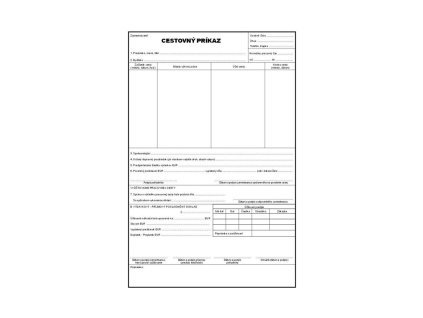 Cestovný príkaz, A4, blok, 100 listov