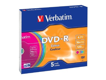Verbatim DVD-R colour 4,7GB slimbox