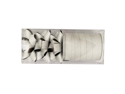 Malá vianočná súprava na balenie darčekov strieborná