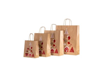 Vianočná papierová taška 260x120x350, Vianočný Strom