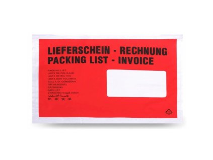 Obálka na sprievodky DL červená,OKIENKO VPRAVO,nalepovacia