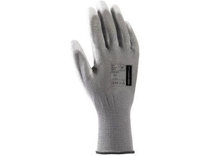 Rukavice polyester, polomáčané BUCK, sivé veľ. 8/M