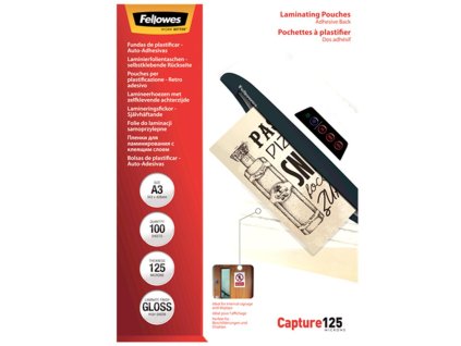 Laminovacie fólie Fellowes 303x426 A3 125mic adhezívne