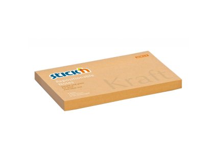 Samolepiaci bloček Stick’n Hopax Kraft, 76x127 mm, prírodná hnedá