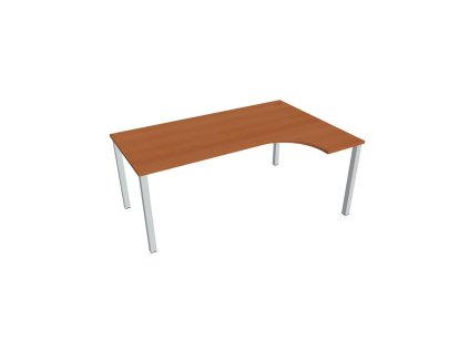 Pracovný stôl Uni, ergo, ľavý, 180x75,5x120 cm, čerešňa/sivá