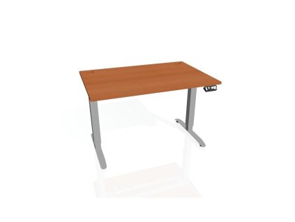 Pracovný stôl Motion, PO, 2S, 120x70,5-120,5x80 cm, čerešňa/sivá