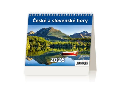 Stolový kalendár riadkový 17,1x13,9 cm - MiniMax České a slovenské hory 2026