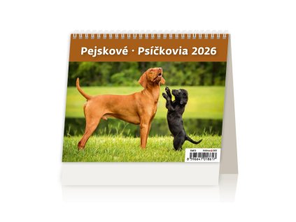 Stolový kalendár riadkový 17,1x13,9 cm - MiniMax Psíčkovia 2026
