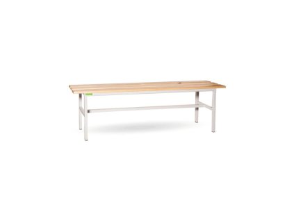Šatníková lavica s dĺžkou 1,5 m, v.44,5 x š.150 x h.30cm, RAL7035 sivá, drevo buk