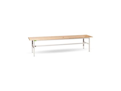 Šatníková lavica s dĺžkou 2 m, v.44,5 x š.200 x h.30cm, RAL7035 sivá, drevo buk