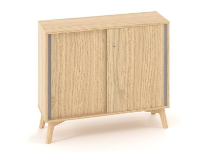 Policová skriňa ALFA ROOT, posuvné dvere, 1 polica, 100x45x88,7cm, dub