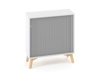 Policová skriňa ALFA ROOT, žalúziové dvere RAL9010, 1 polica, 80x45x88,7cm, biela