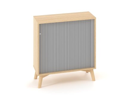 Policová skriňa ALFA ROOT, žalúziové dvere RAL9010, 1 polica, 80x45x88,7cm, dub