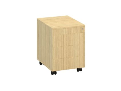 Mobilný kontajner ALFA, 3+1 zásuvka, bez úchytiek, dub