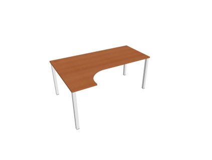 Pracovný stôl Uni, ergo, pravý, 180x75,5x120 cm, čerešňa/biela