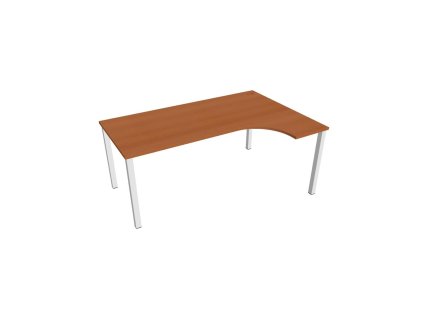Pracovný stôl Uni, ergo, ľavý, 180x75,5x120 cm, čerešňa/biela
