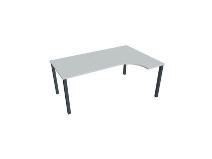 Pracovný stôl Uni, ergo, ľavý, 180x75,5x120 cm, sivá/čierna