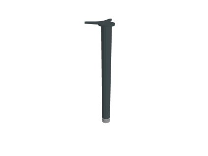 Tubusová noha,d.6 cm, v.72-74,5 cm, kruhová, čierna