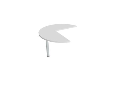 Doplnkový stôl Flex, ľavý, 100,0x75,5x(60x60) cm, biela/kov