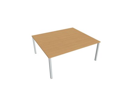 Pracovný stôl Uni, zdvojený, 180x75,5x160 cm, buk/sivá