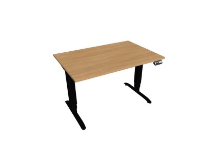 Pracovný stôl Motion, PO, 3S, 120x61 - 128x80 cm, dub/čierna