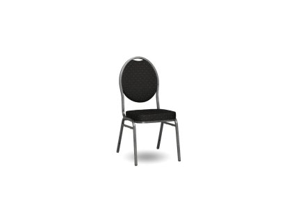 Banketová stolička Black Round, antracitový rám, látka čierna