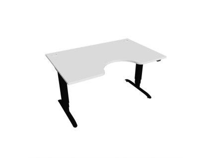 Pracovný stôl Motion Ergo, ZO, 3S, 140x61-128,x90 cm, biela/čierna