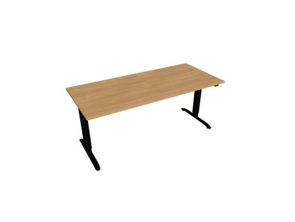 Pracovný stôl Motion, ZO, 2S, 180x70,5-120,5x80 cm, dub/čierna