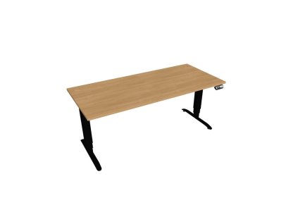 Pracovný stôl Motion, PO, 3S, 180x61 - 128x80 cm, dub/čierna