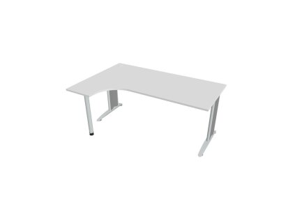 Pracovný stôl Flex, ergo, pravý, 180x75,5x120 (40x80) cm, biela/kov