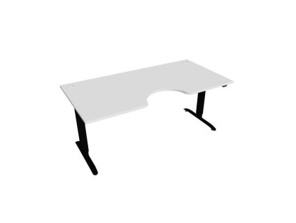 Pracovný stôl Motion Ergo, ZO, 2S, 180x70,5-120,5x90 cm, biela/čierna