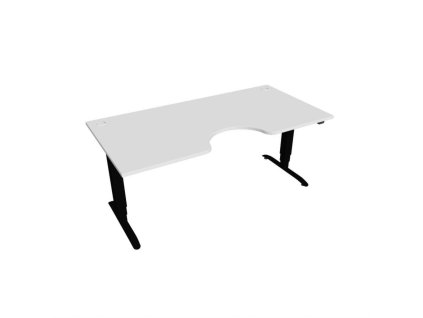 Pracovný stôl Motion Ergo, ZO, 3S, 180x61-128x90 cm, biela/čierna