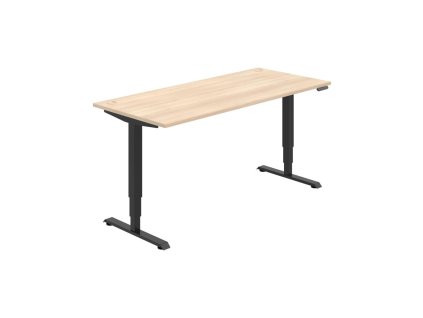 Pracovný stôl RUN, PO, 3S, 180x64,5-130,5x80 cm, agát/čierna
