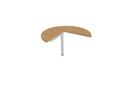 Doplnkový stôl Cross, pravý, 100x75,5x(60x60) cm, dub/kov