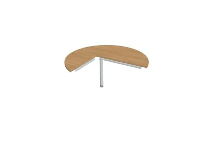 Doplnkový stôl Cross, pravý, 120x75,5x(60x80) cm, dub/kov